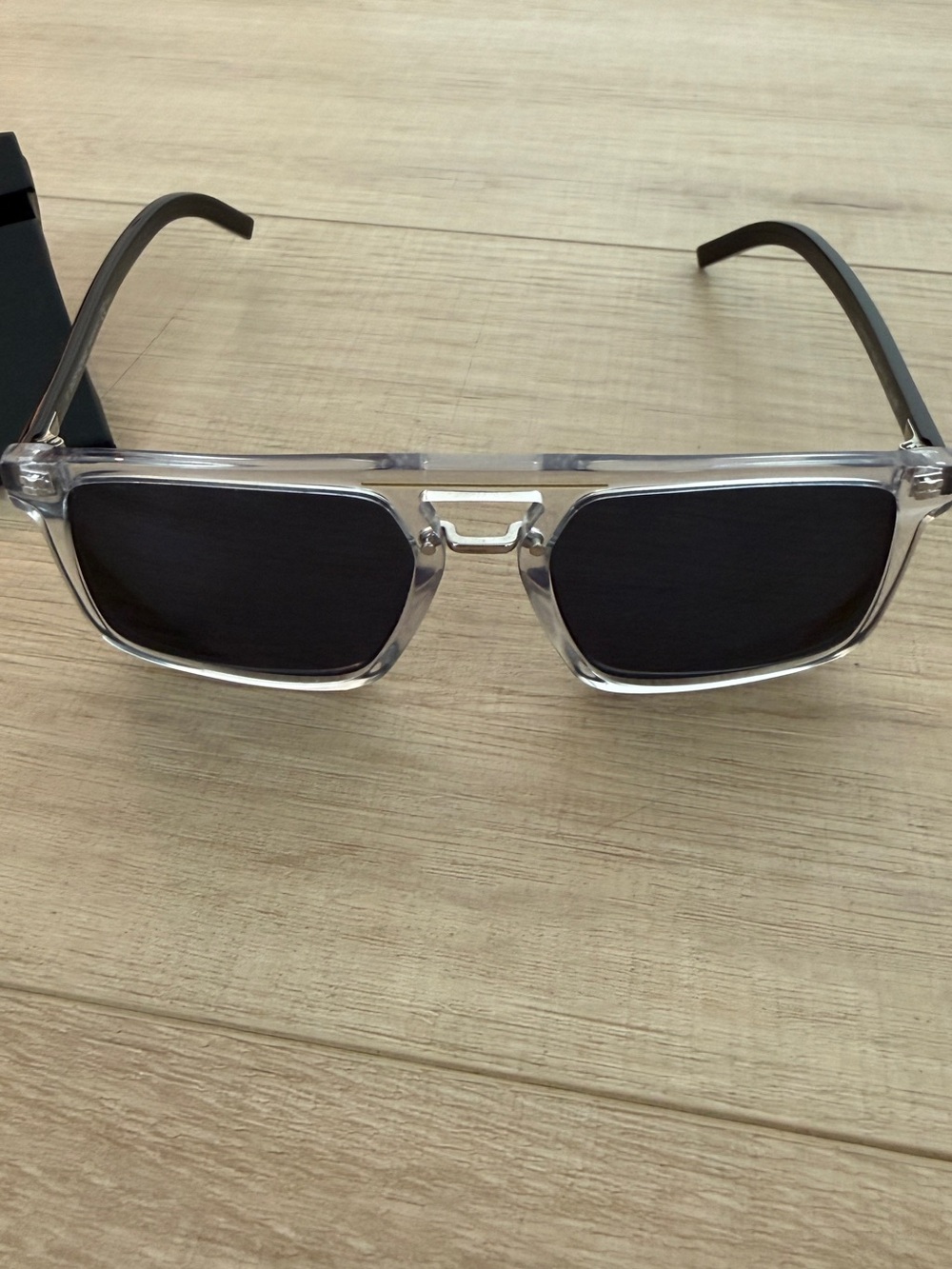 Dior Transparent Frame Sunglasses with Black Lenses - Picture 3 of 5